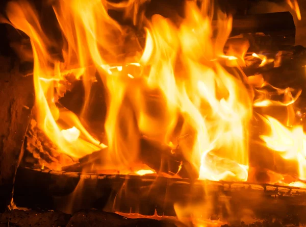 Brennholz Der Nacht Eine Flamme Der Dämmerung — Stockfoto