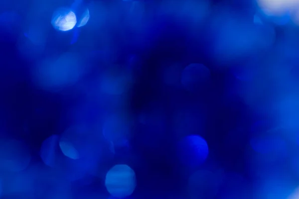 Abstract Dark Blue Defocused Circular Facula Bokeh Blurred Color Light — Stock Photo, Image