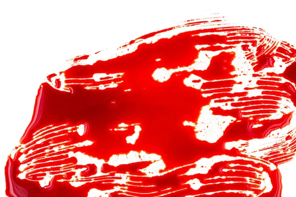 Krvavé Cákance Kapky Bílém Pozadí Kapající Následující Červená Krev Barva — Stock fotografie