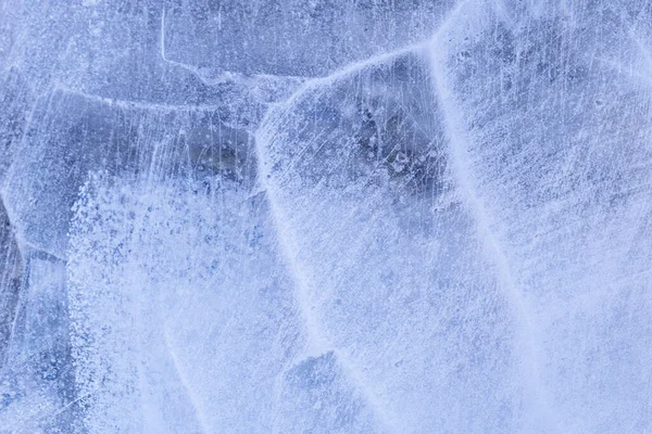 Textura Gelo Azul Com Padrão Rachaduras Fundo Gelo Congelado Pista — Fotografia de Stock