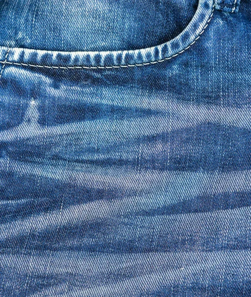 Blue Jeans Mit Falten Strukturierten Hintergrund — Stockfoto