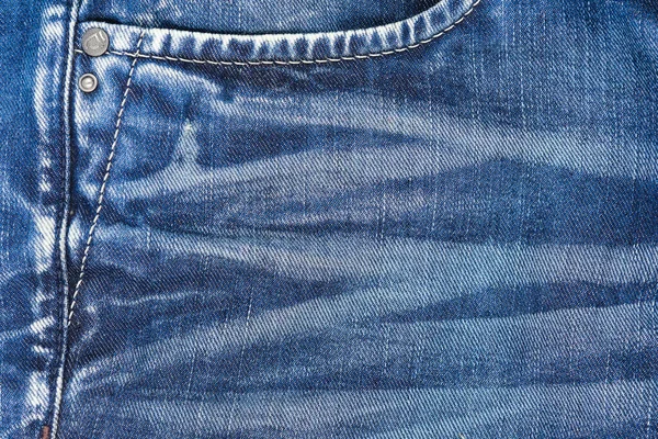 Blå Jeans Med Veck Texturerad Bakgrund — Stockfoto