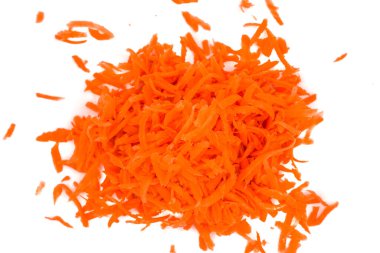 Beyaz zemin üzerinde ızgara havuç izole