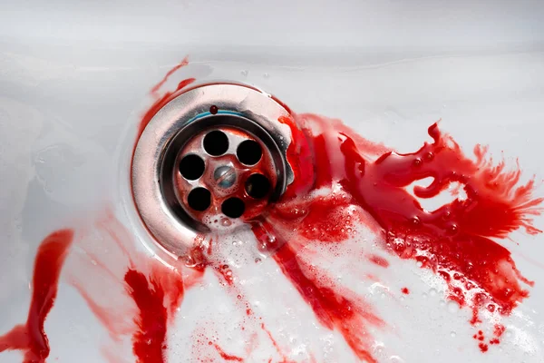 Derramar Sangue Lavatório Concepção Homicídio — Fotografia de Stock