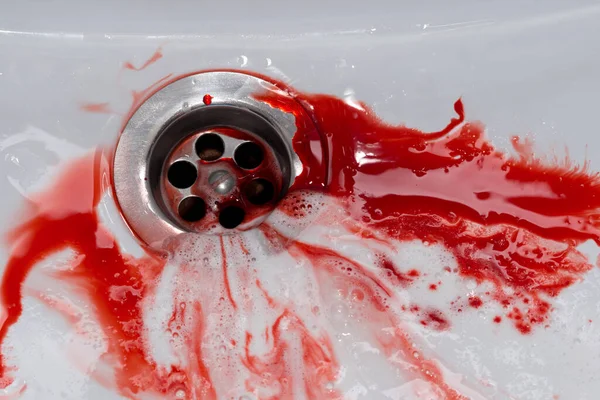 Derramar Sangue Lavatório Concepção Homicídio — Fotografia de Stock