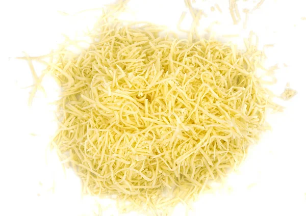 Grated Cheese White Background — Stock Photo, Image