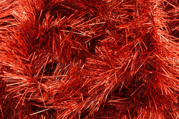 Red Tinsel Closeup Υφή Φόντου — Φωτογραφία Αρχείου