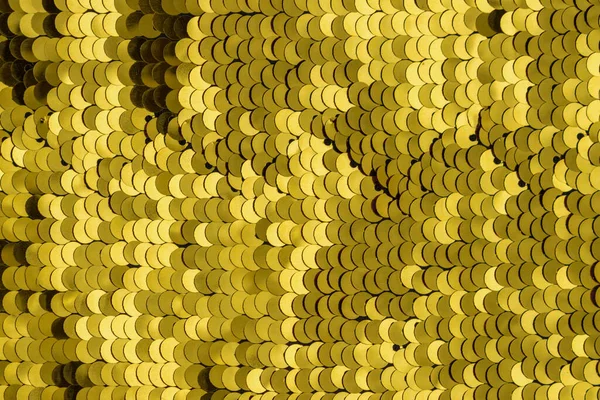 Texture Yellow Paillettes Sequin Background — Stock Photo, Image