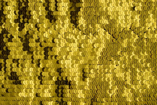 Texture Yellow Paillettes Sequin Background — Stock Photo, Image