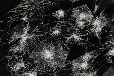 Kırık akıllı telefon dokusu. Kırık telefon siyah ekran ve çatlaklar