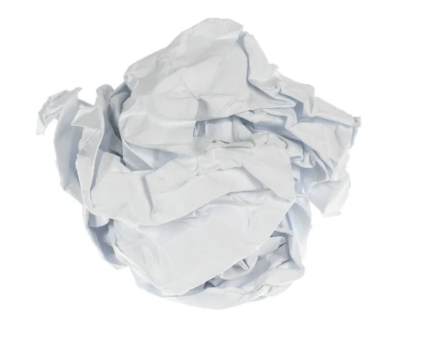 Buruşmuş Kağıt Yığını Beyaz Arkaplan Kırpma Yolunda Izole Edildi Bozuk — Stok fotoğraf