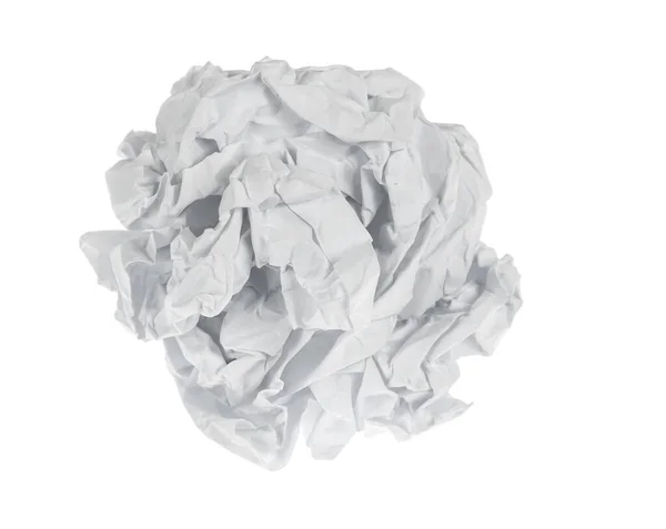 Gekromde Papieren Boll Geïsoleerd Witte Achtergrond Clipping Pad Verziekt Stuk — Stockfoto