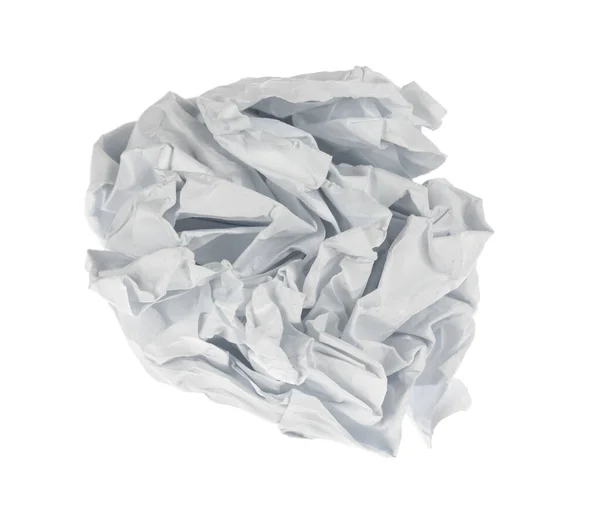Zerknüllte Papierpuppe Isoliert Auf Weißem Hintergrund Clipping Pfad Vermasselter Zettel — Stockfoto