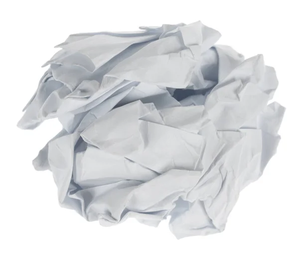 Zerknüllte Papierpuppe Isoliert Auf Weißem Hintergrund Clipping Pfad Vermasselter Zettel — Stockfoto