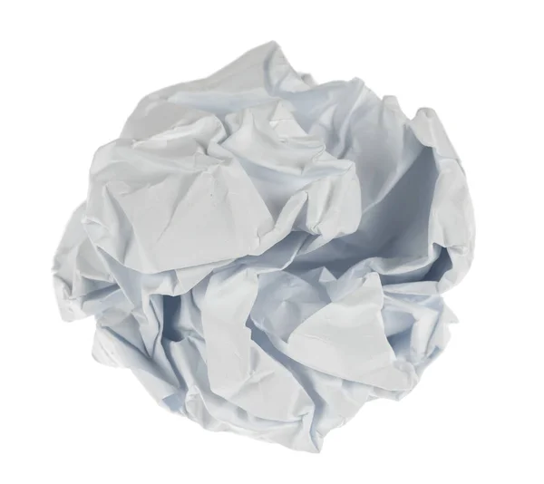 Crumpled Paper Boll Isolated White Background Clipping Path Screwed Piece Royalty Free Stock Images