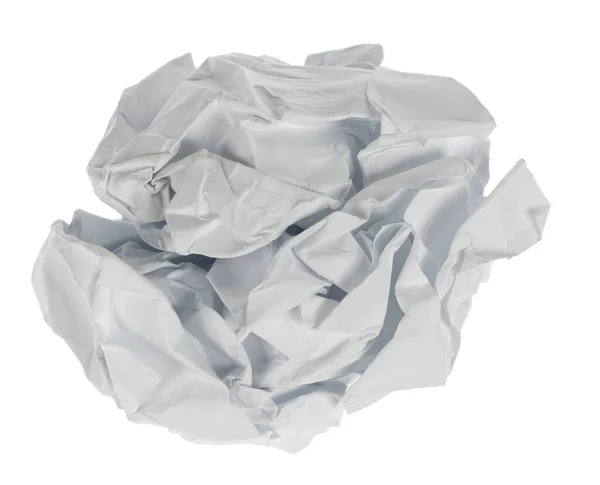 Crumpled Paper Boll Isolated White Background Clipping Path Screwed Piece Stock Picture