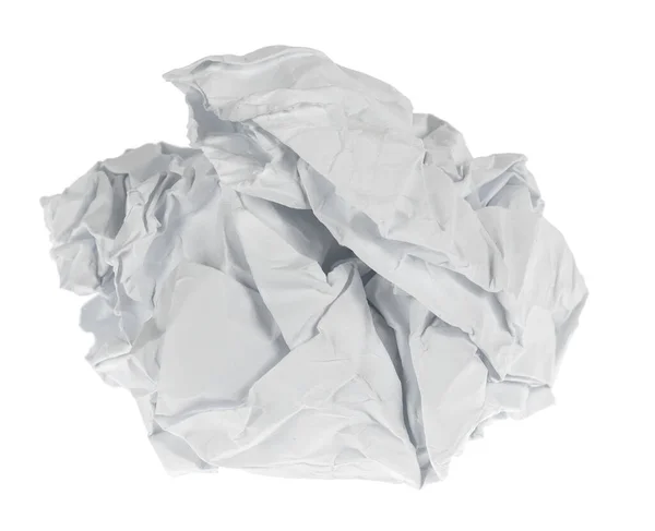 Crumpled Paper Boll Isolated White Background Clipping Path Screwed Piece Royalty Free Stock Photos