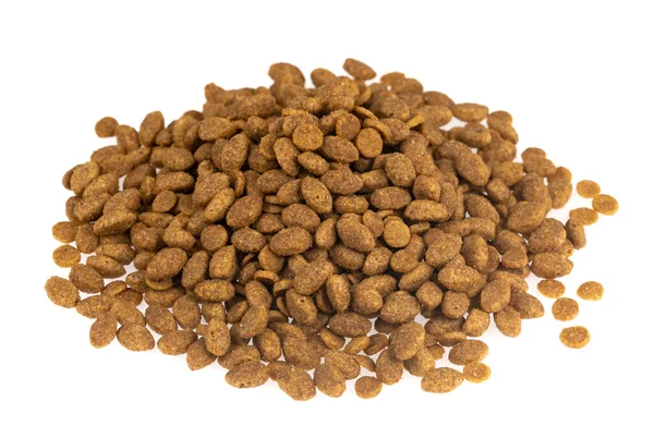 Food Animals Isolated White Background Dry Cat Dog Food Texture — Stock Photo, Image