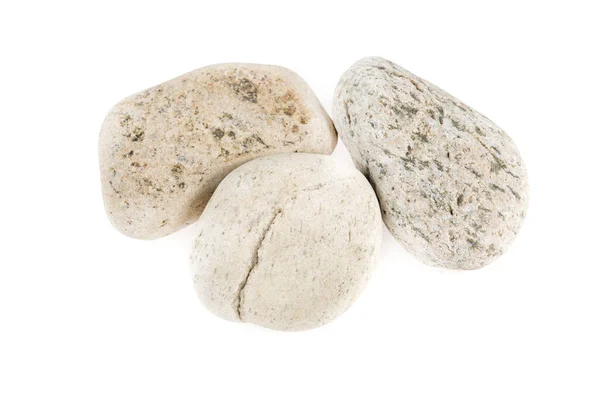 天然的大石头 鹅卵石隔离在白色的背景 洗浴用石头和桑拿浴用石头 — 图库照片