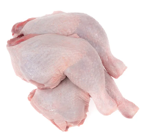 Raw Fresh Chicken Leg Isolated White Background — Stock Photo, Image