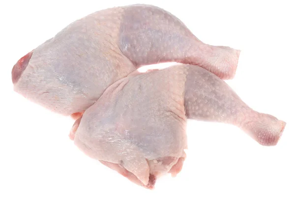 Nyers Friss Csirke Láb Elszigetelt Fehér Háttér — Stock Fotó