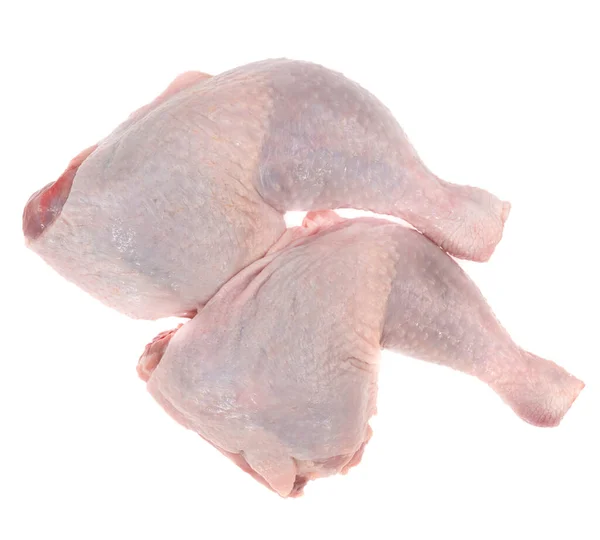 Raw Fresh Chicken Leg Isolated White Background — Stock Photo, Image