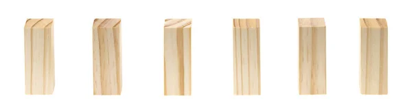 Holzblöcke Isoliert Auf Weißem Hintergrund Stapeln — Stockfoto