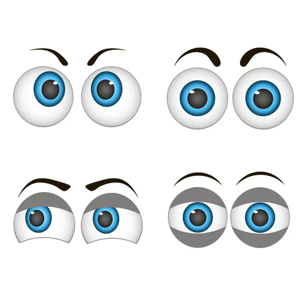 Conjunto Olhos Desenhos Animados Ilustração Vetorial — Vetor de Stock