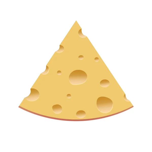 白い背景の上のチーズの部分 ベクトル イラスト — ストックベクタ