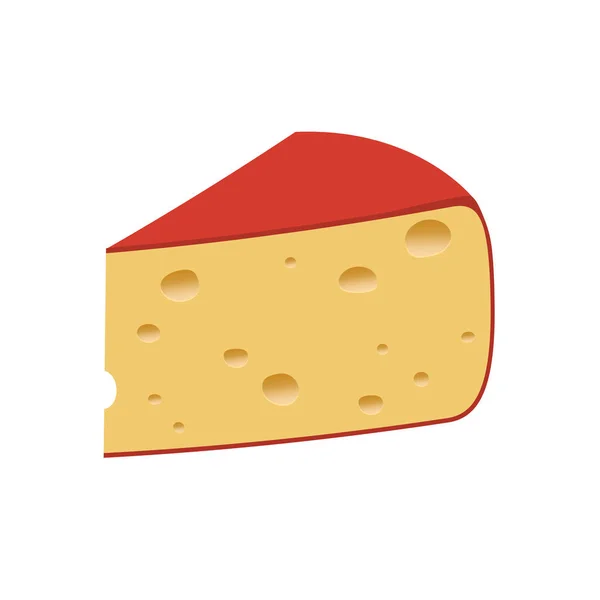 白い背景の上のチーズの部分 ベクトル イラスト — ストックベクタ