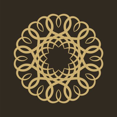 Oryantal tarzda tasarım için dairesel süs. Vektör çizimi