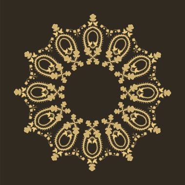 Oryantal tarzda tasarım için dairesel süs. Vektör çizimi