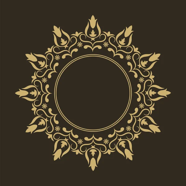 Oryantal tarzda tasarım için dairesel süs. Vektör çizimi