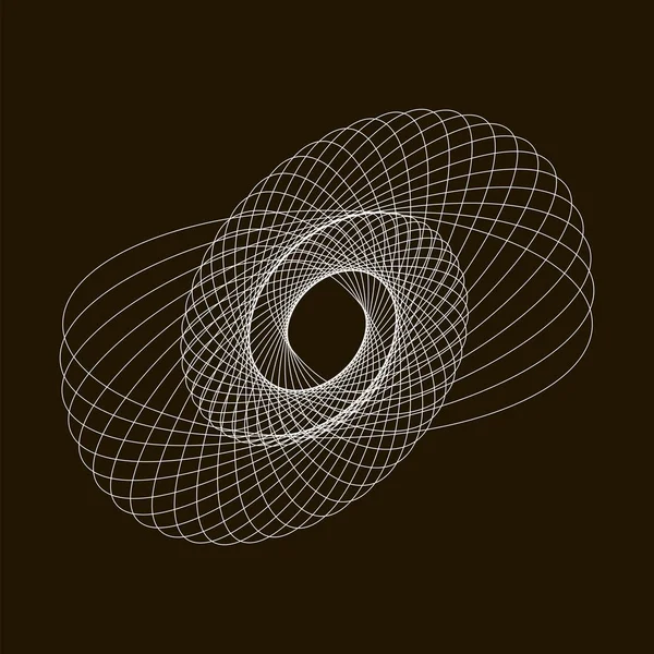 Spirograph Abstrakt Element Svart Bakgrund — Stock vektor