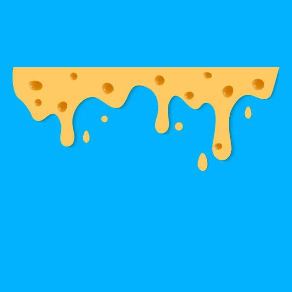 青い背景にチーズの滴 ベクターイラスト — ストックベクタ