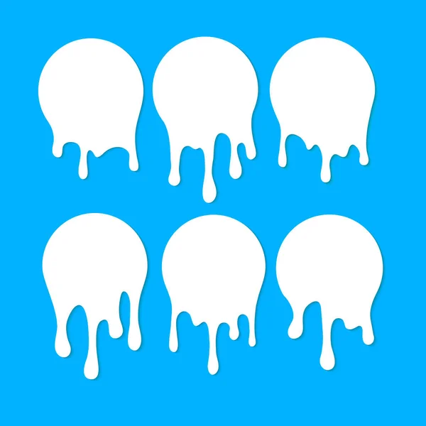 Dripping Milk Flows Vector Illustration — Stock Vector