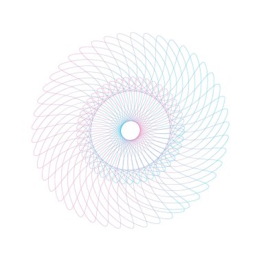 Beyaz arkaplandaki Spirograph soyut elementi. Vektör illüstrasyonu