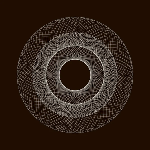 Spirographe Élément Abstrait Sur Fond Noir — Image vectorielle