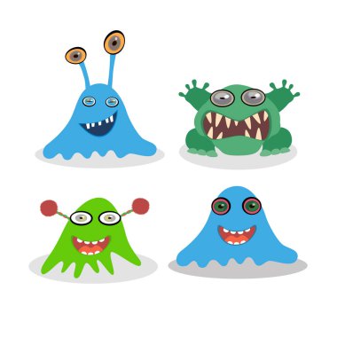 Çizgi film canavarları. Komik ve komik canavarlar..