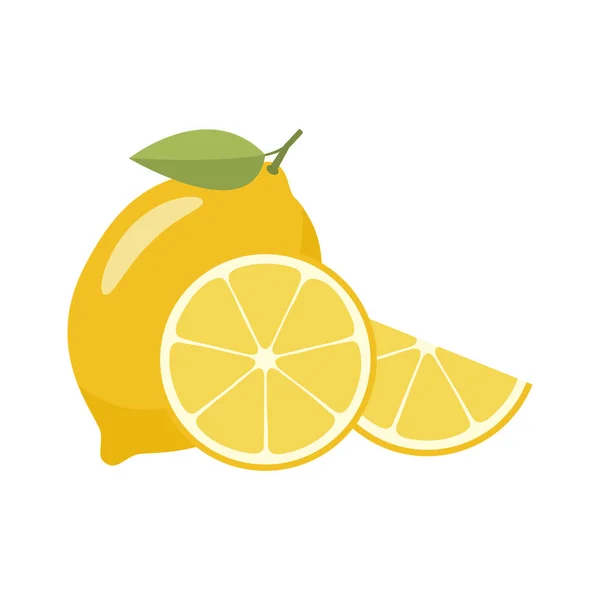 Zitronen Auf Weißem Hintergrund Vektorillustration — Stockvektor