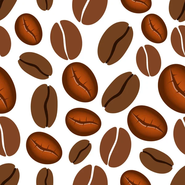 Patrón Sin Costuras Café Frijoles Ilustración Vectorial — Vector de stock