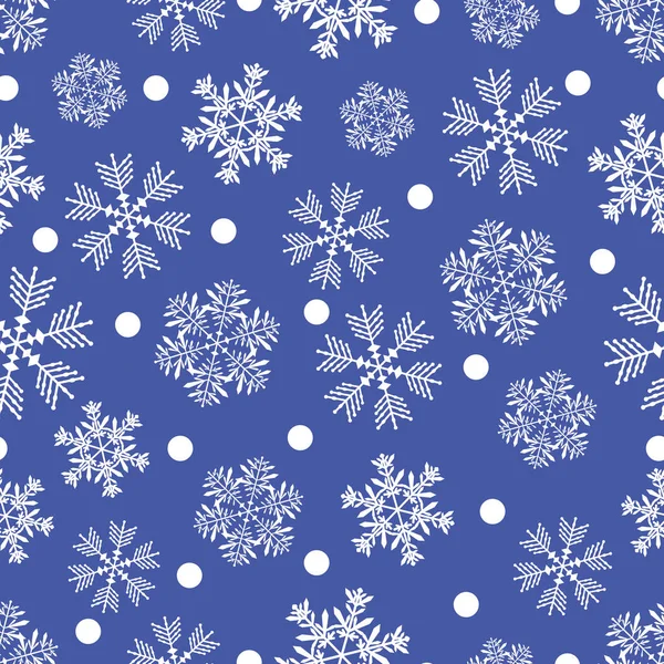 Flocos Neve Sem Costura Padrão Flocos Neve Natal Ano Novo — Vetor de Stock
