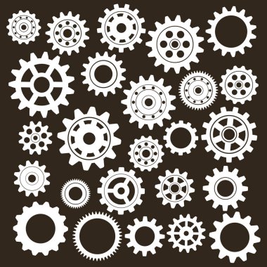 Metal dişliler. Fabrika vites vektör simgesi. Mekanik ekipman. Teçhizatın görüntüsü. Makine teçhizatı. Çarklı dişli