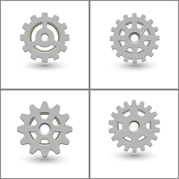 Metalen Tandwielen Fabriek Vistuig Vector Icoon Mechanische Uitrusting Het Beeld — Stockvector