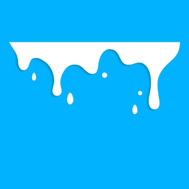 Damlayan süt aşağı akar. Vektör çizimi. Reklam ve ürün sunumu için.