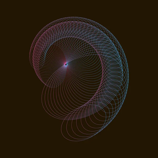 Siyah arkaplan üzerindeki Spirograph soyut ögesi.