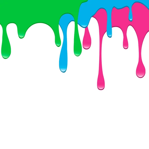 Conjunto Pinturas Que Gotean Goteando Líquido Multicolor Derrama Pintura Caída — Vector de stock