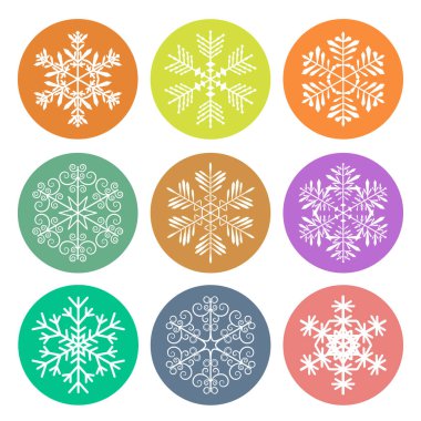 Noel kar taneleri seti. Vektör illüstrasyonu.