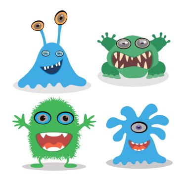 Çizgi film canavarları. Komik ve komik canavarlar..
