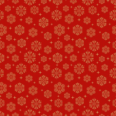 Kar taneleri ve yıldızların pürüzsüz deseni. Noel, Yeni Yıl deseni.